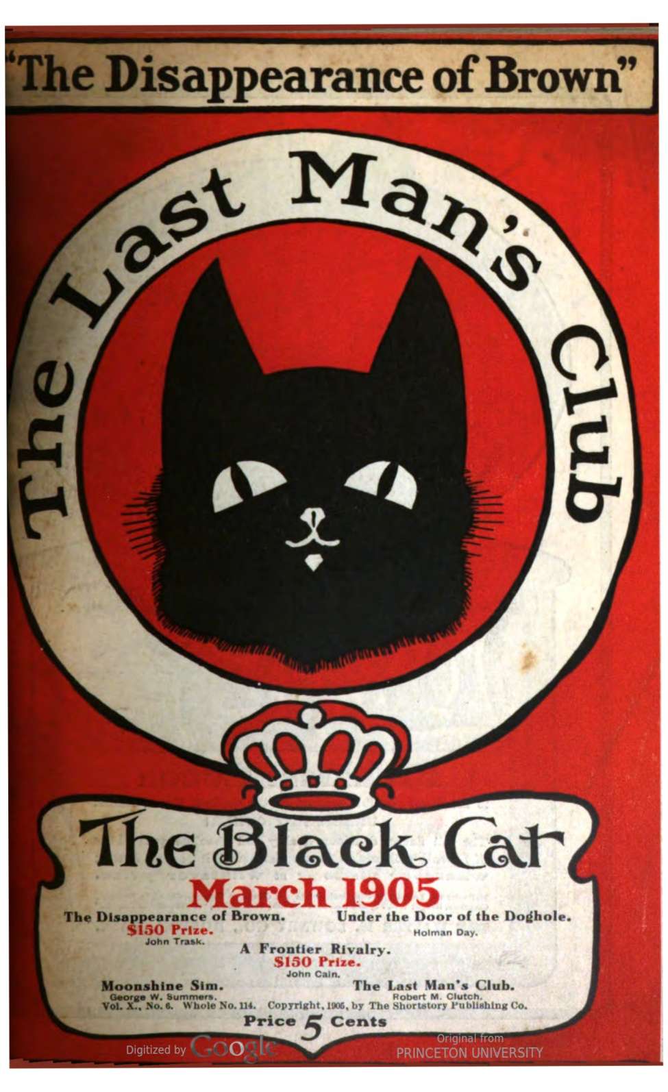 Book Cover For The Black Cat v10 6 - The Disappearance of Brown - John Trask