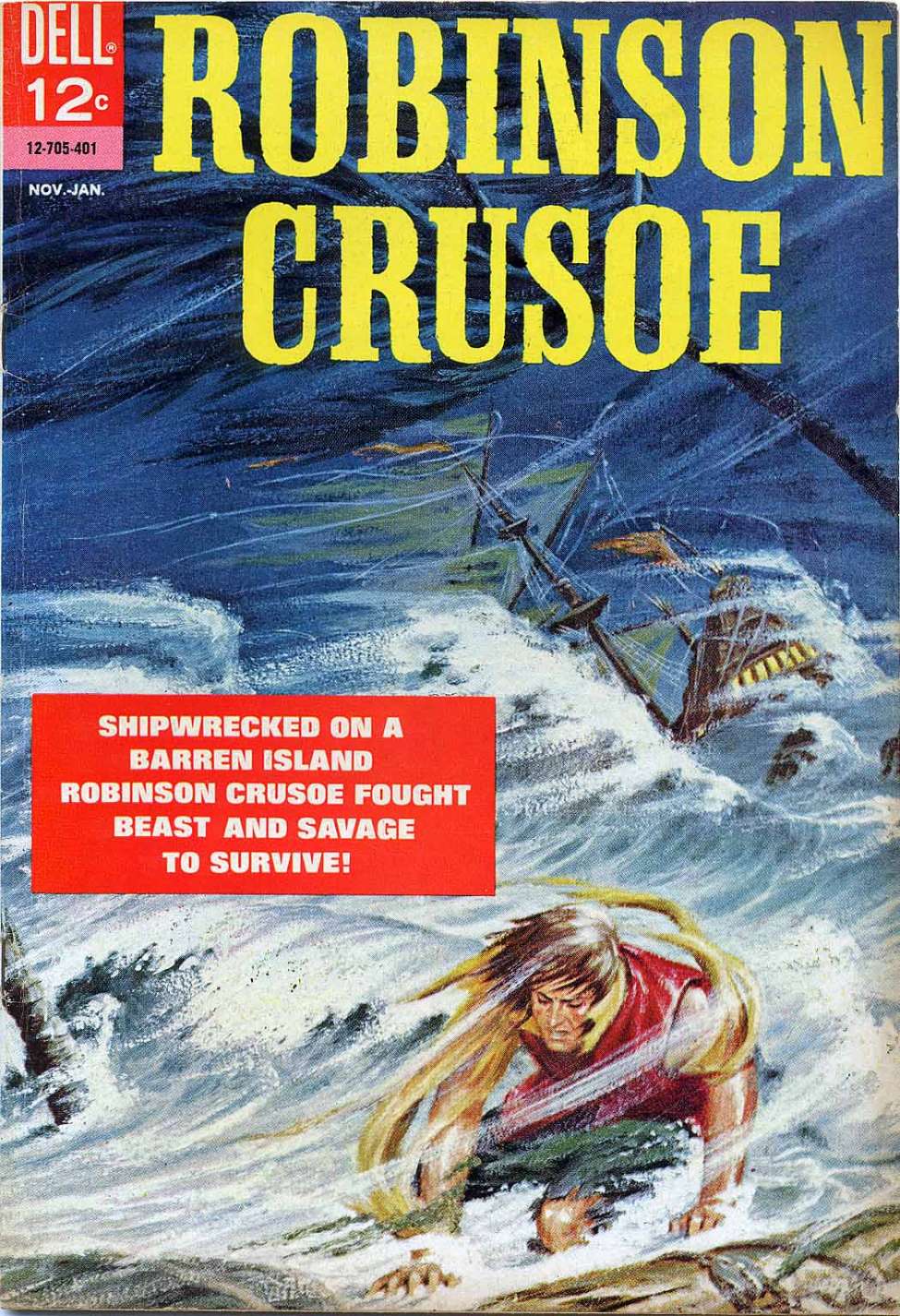 Comic Book Cover For Robinson Crusoe