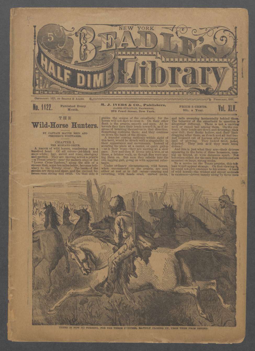 Book Cover For Beadle's Half Dime Library 1122 - The Wild-Horse Hunters