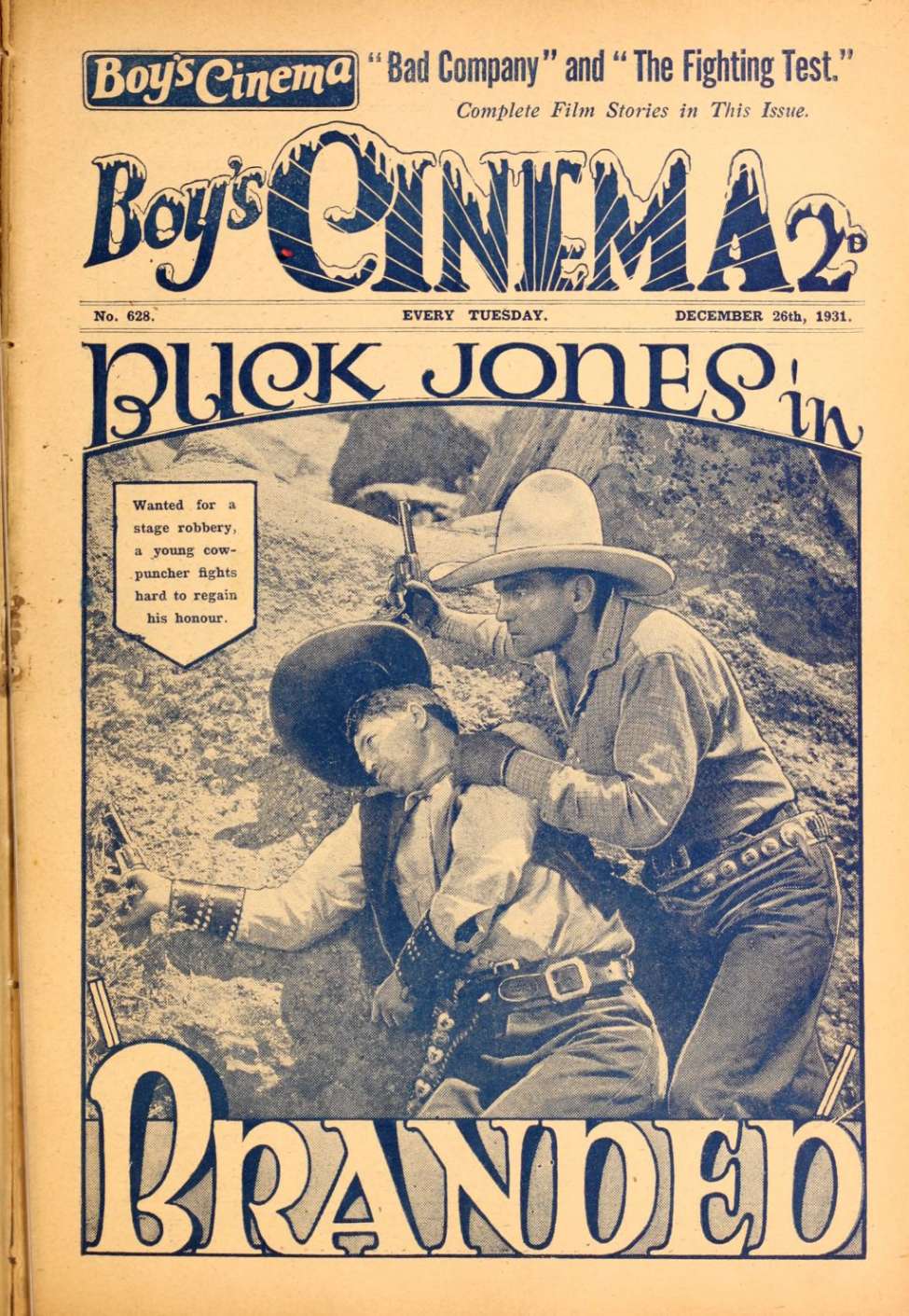 Comic Book Cover For Boy's Cinema 628 - Buck Jones - Branded