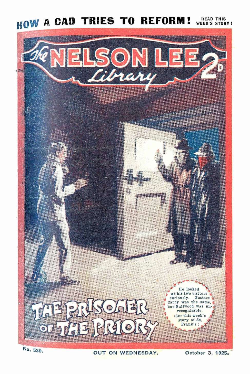 Book Cover For Nelson Lee Library s1 539 - The Prisoner of the Priory