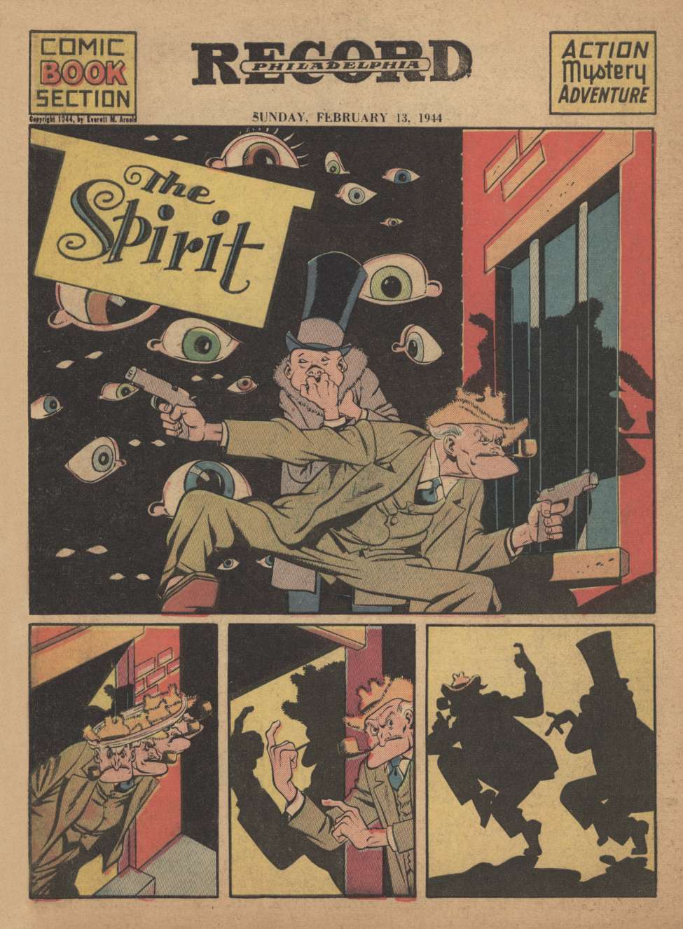 Comic Book Cover For The Spirit (1944-02-13) - Philadelphia Record
