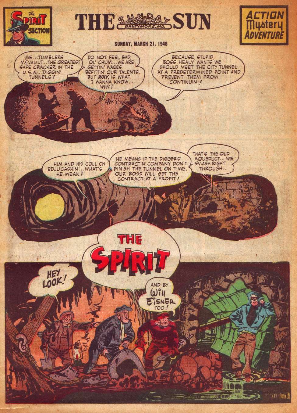 Comic Book Cover For The Spirit (1948-03-21) - Baltimore Sun