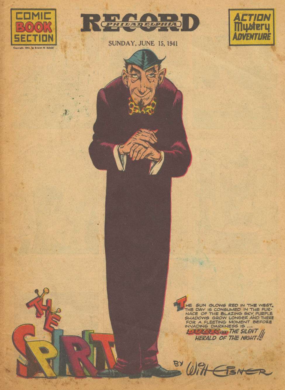 Comic Book Cover For The Spirit (1941-06-15) - Philadelphia Record - Version 2