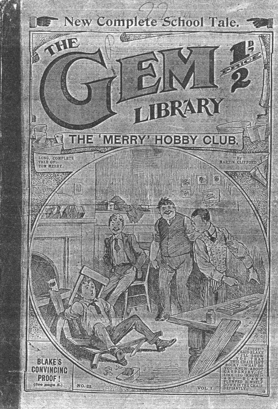 Comic Book Cover For The Gem v1 22 - The Merry Hobby Club