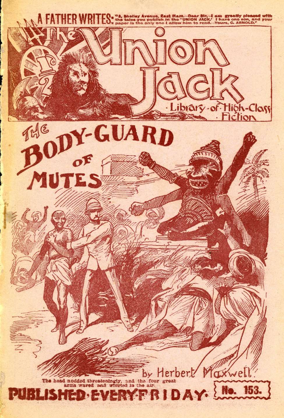 Comic Book Cover For The Union Jack 153 - The Body-Guard of Mutes